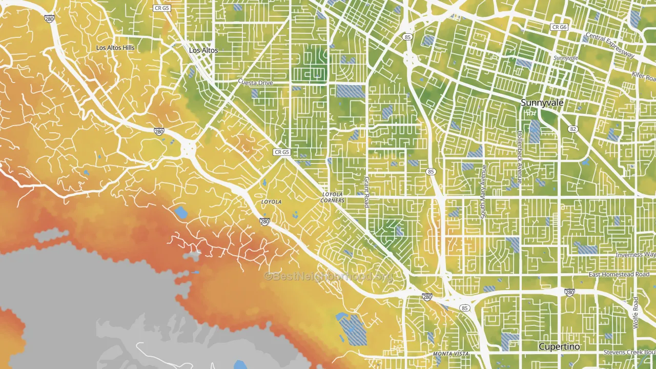 Bike Grade map of 94024, CA