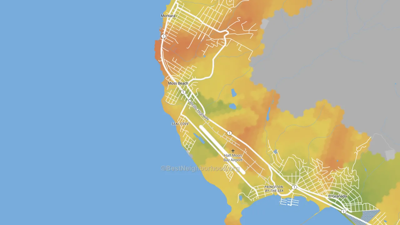 Bike Grade map of 94038, CA