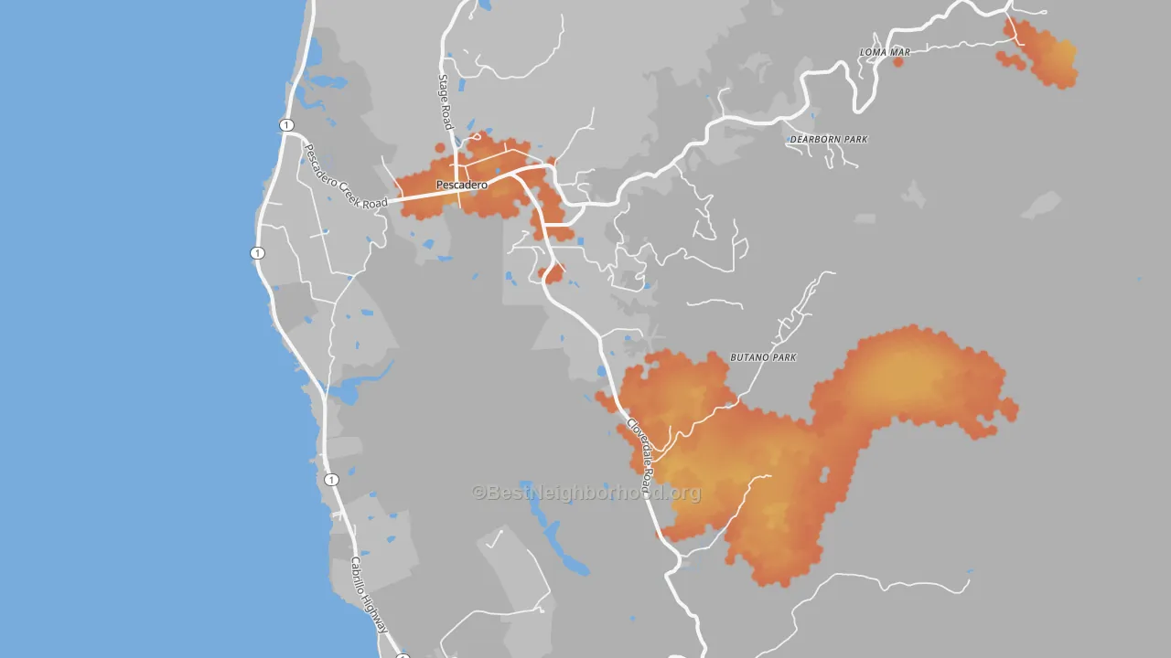 Bike Grade map of 94060, CA