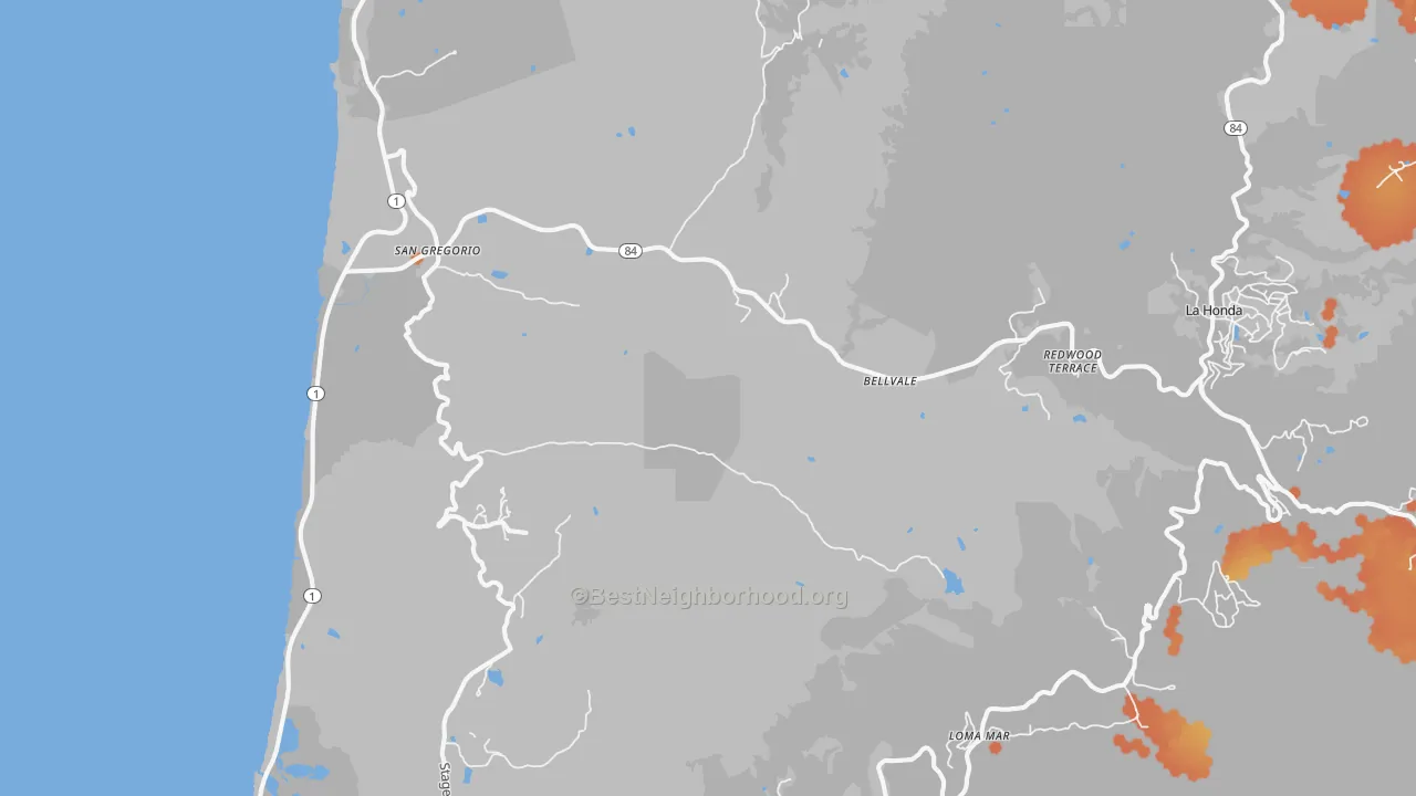 Bike Grade map of 94074, CA