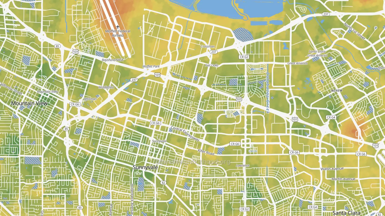 Bike Grade map of 94085, CA