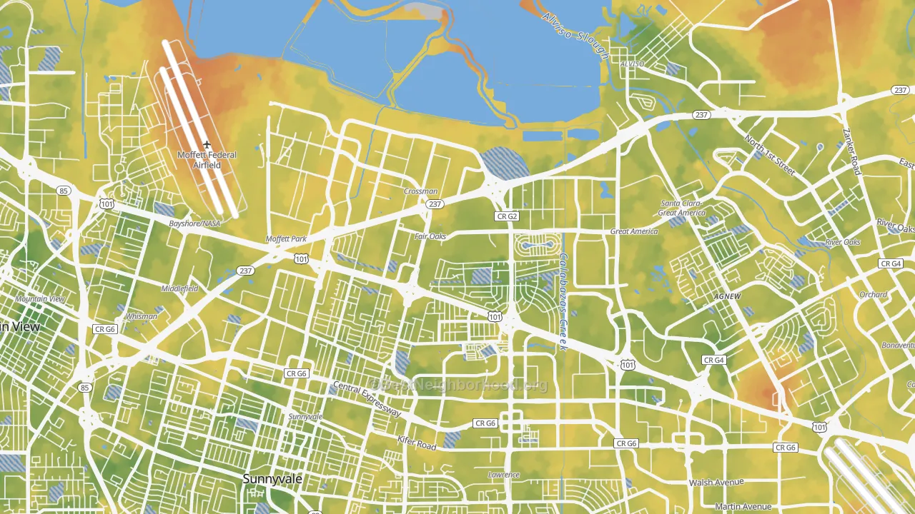Bike Grade map of 94089, CA