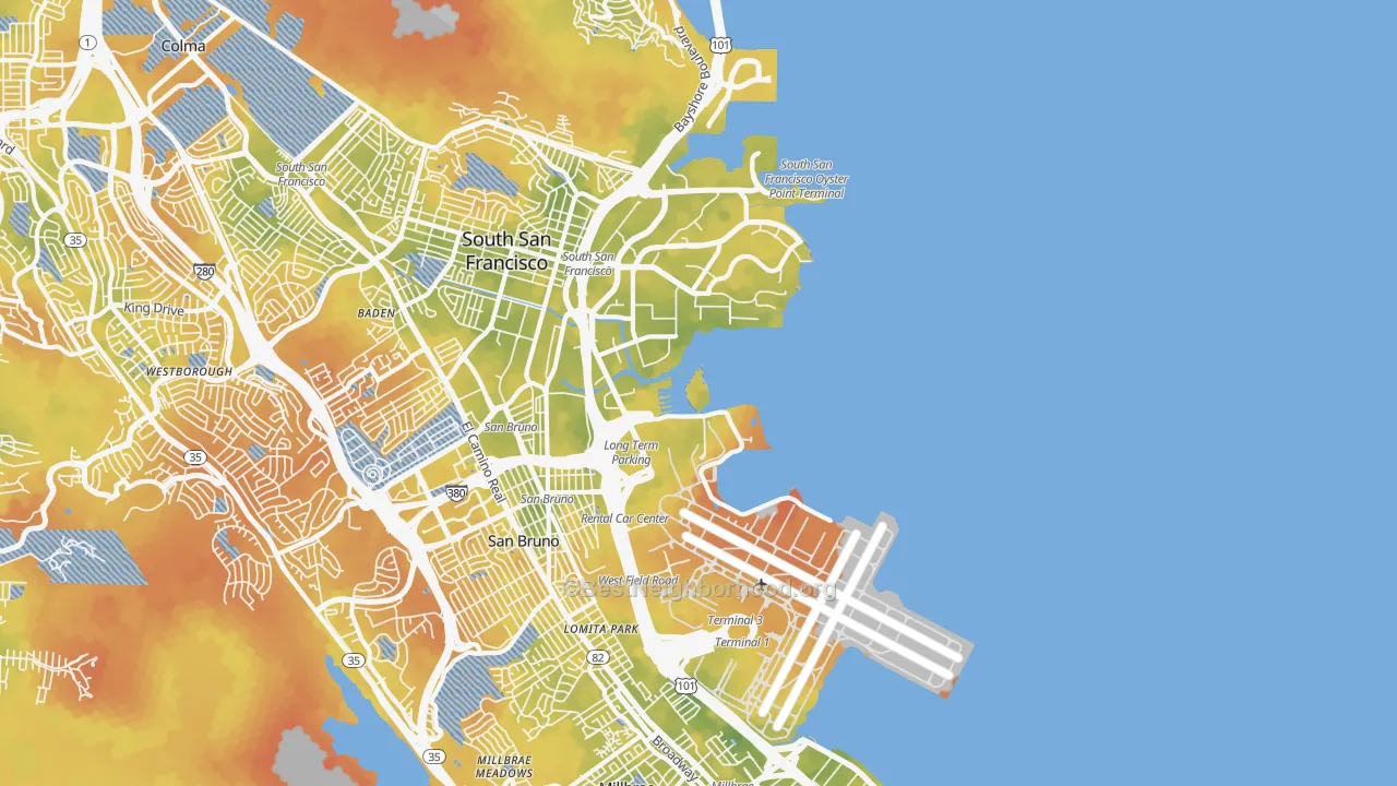 Bike Grade map of 94128, CA