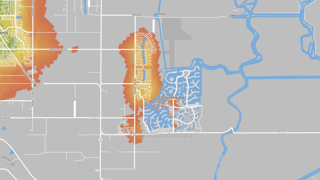 Bike Grade map of 94505, CA