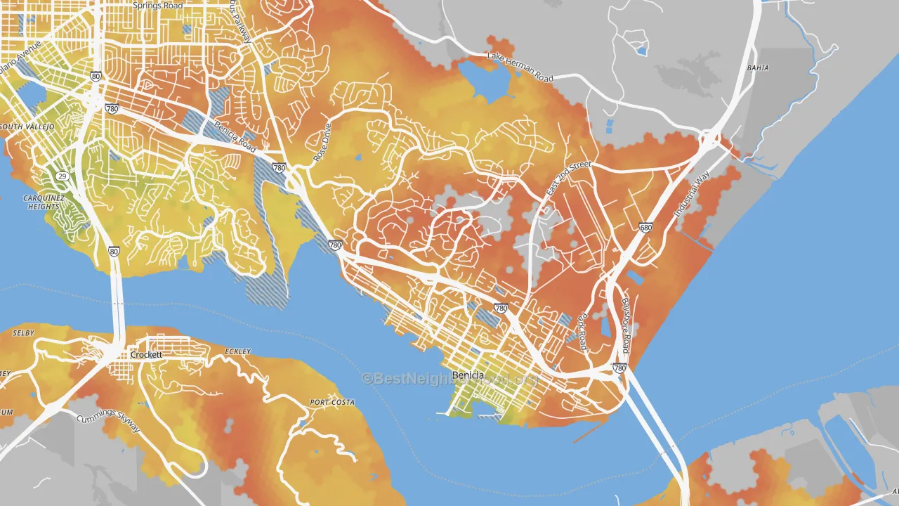 Bike Grade map of 94510, CA