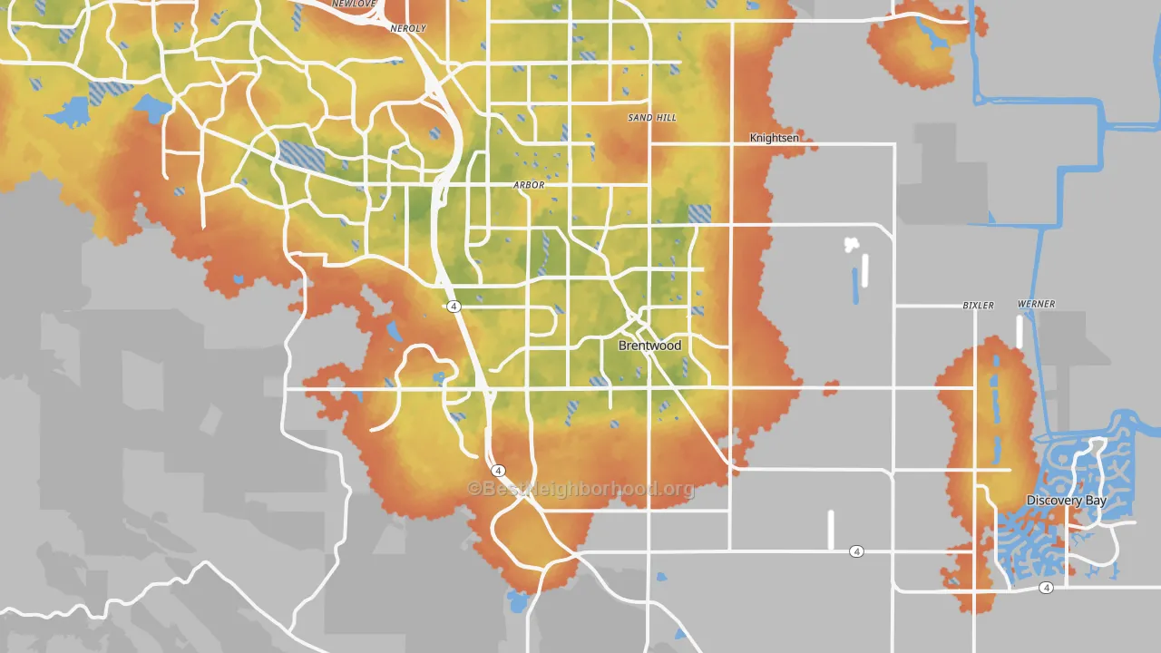 Bike Grade map of 94513, CA