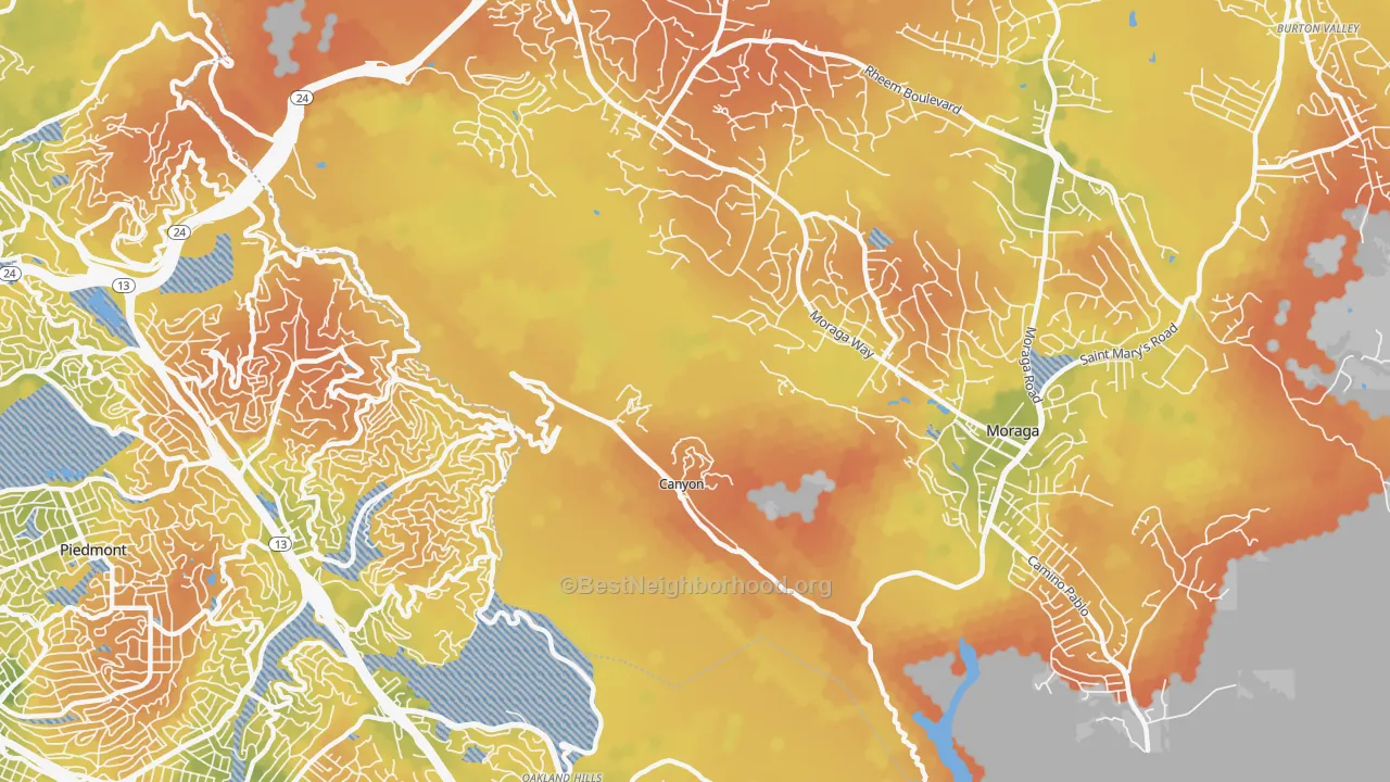 Bike Grade map of 94516, CA