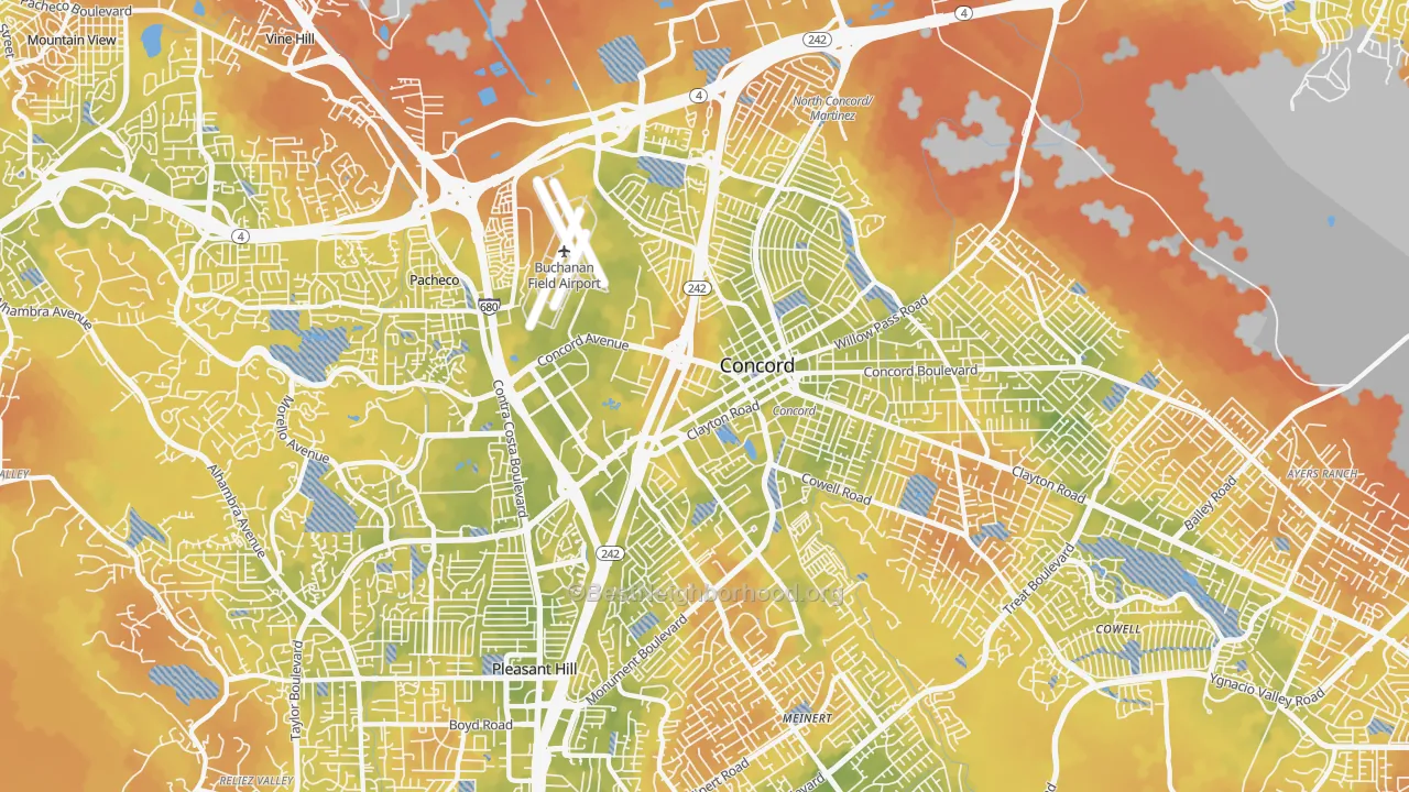 Bike Grade map of 94520, CA