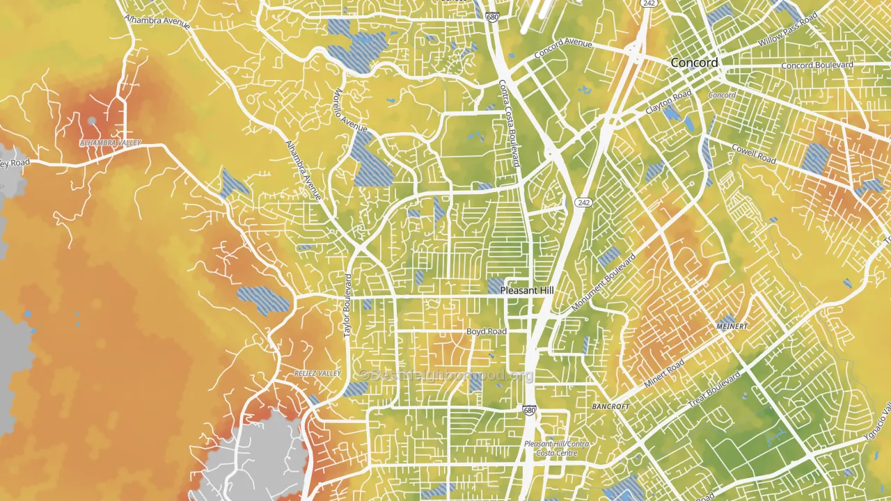 Bike Grade map of 94523, CA