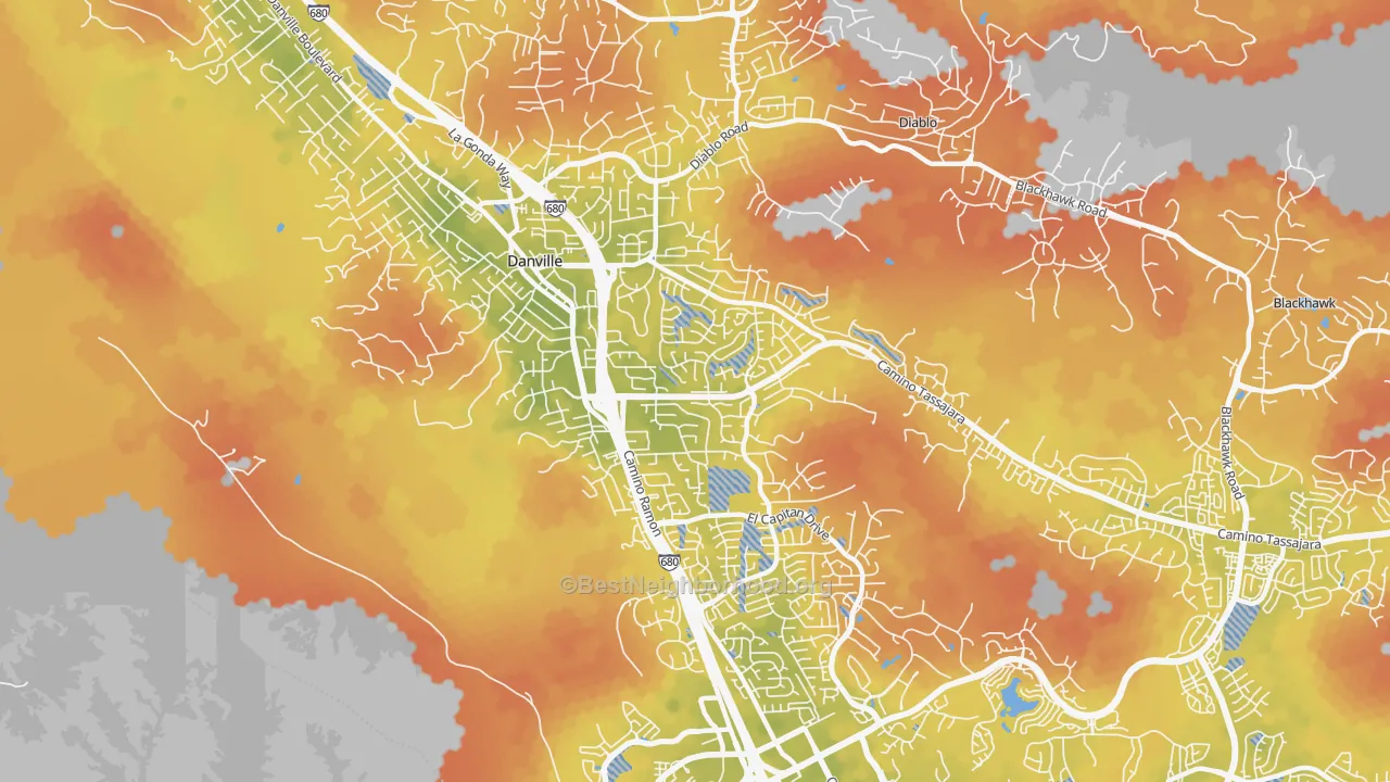 Bike Grade map of 94526, CA