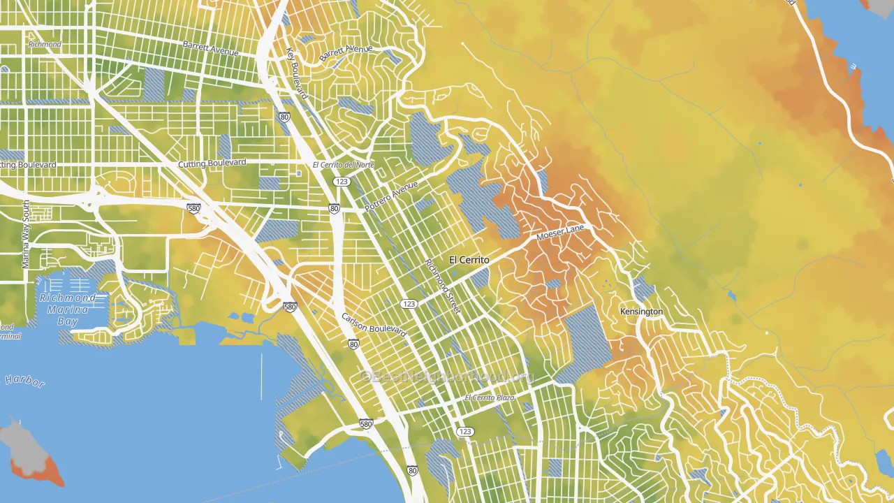 Bike Grade map of 94530, CA
