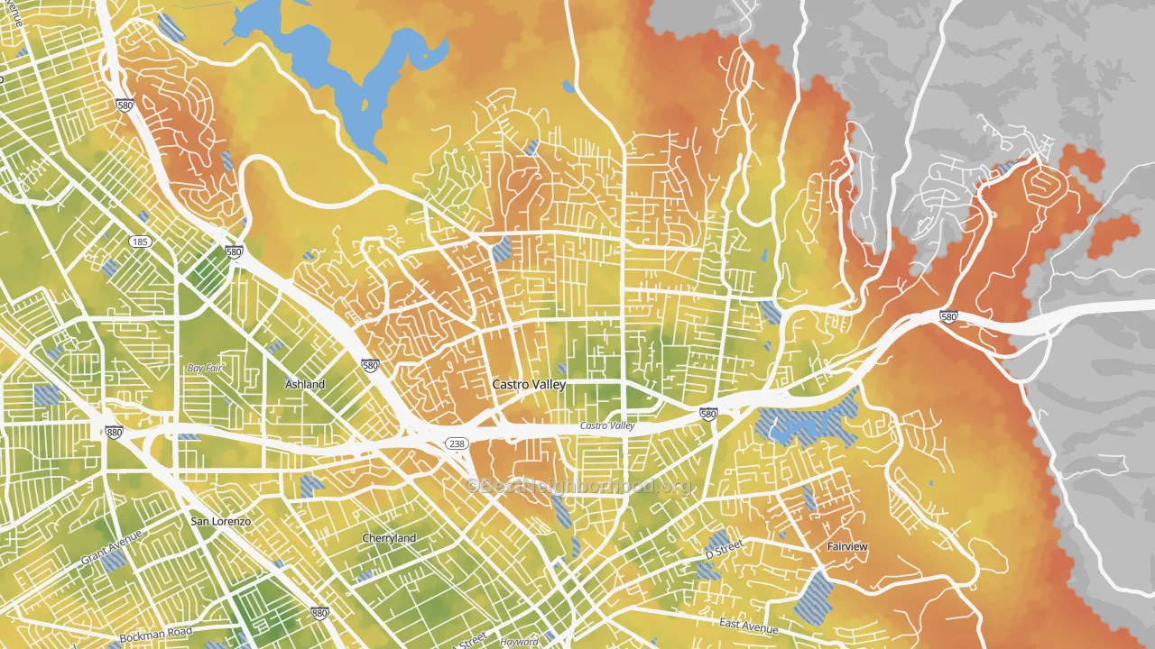 Bike Grade map of 94546, CA