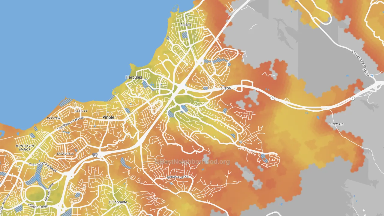 Bike Grade map of 94547, CA