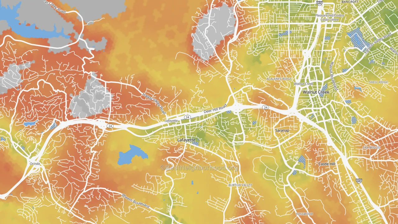 Bike Grade map of 94549, CA