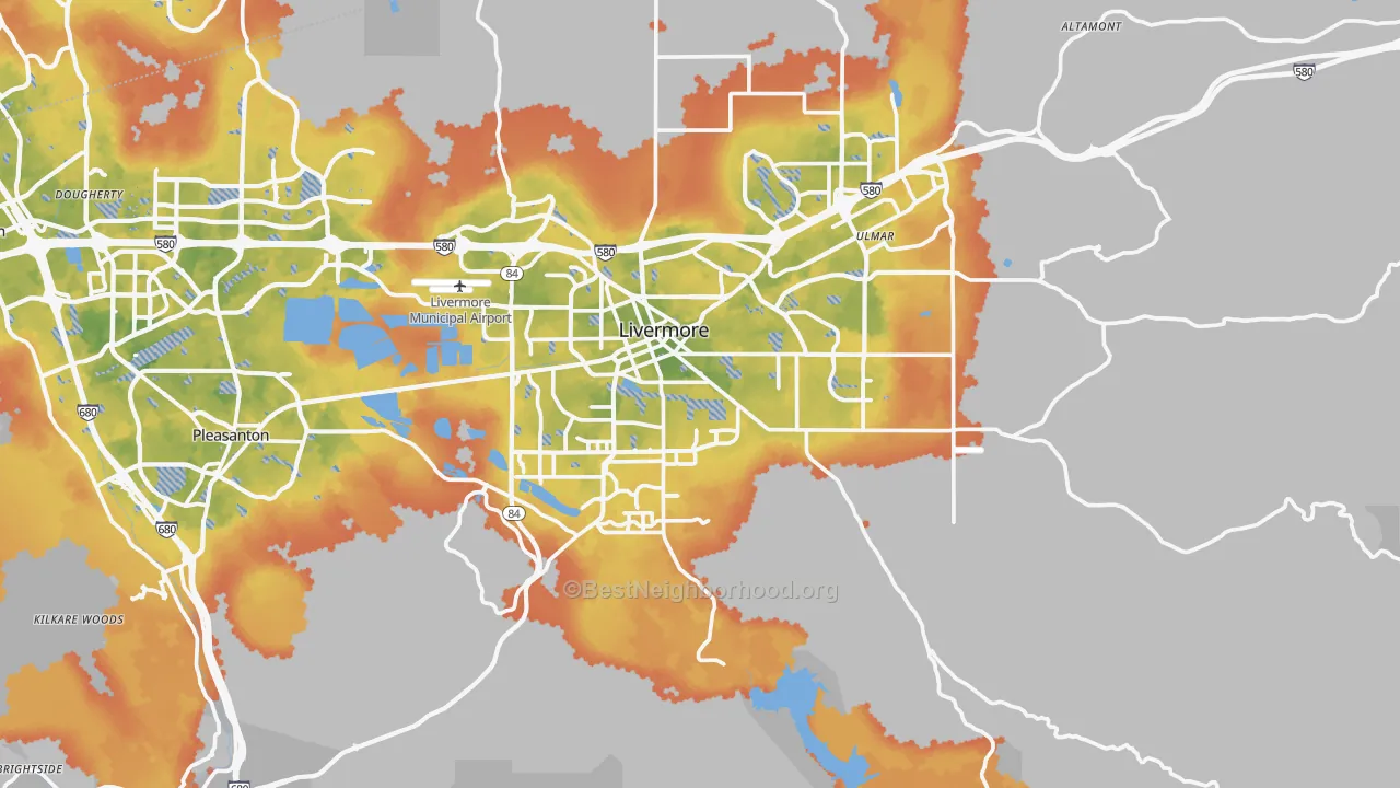Bike Grade map of 94550, CA