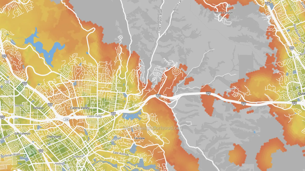 Bike Grade map of 94552, CA