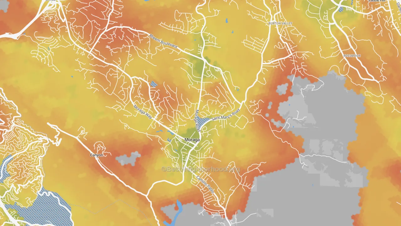 Bike Grade map of 94556, CA
