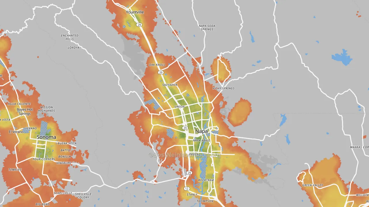 Bike Grade map of 94558, CA