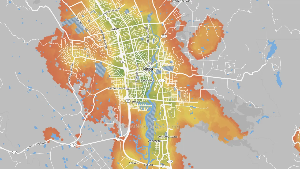 Bike Grade map of 94559, CA