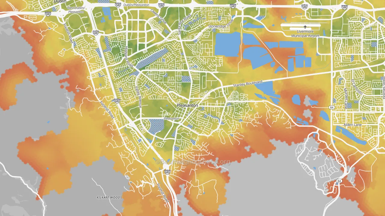 Bike Grade map of 94566, CA
