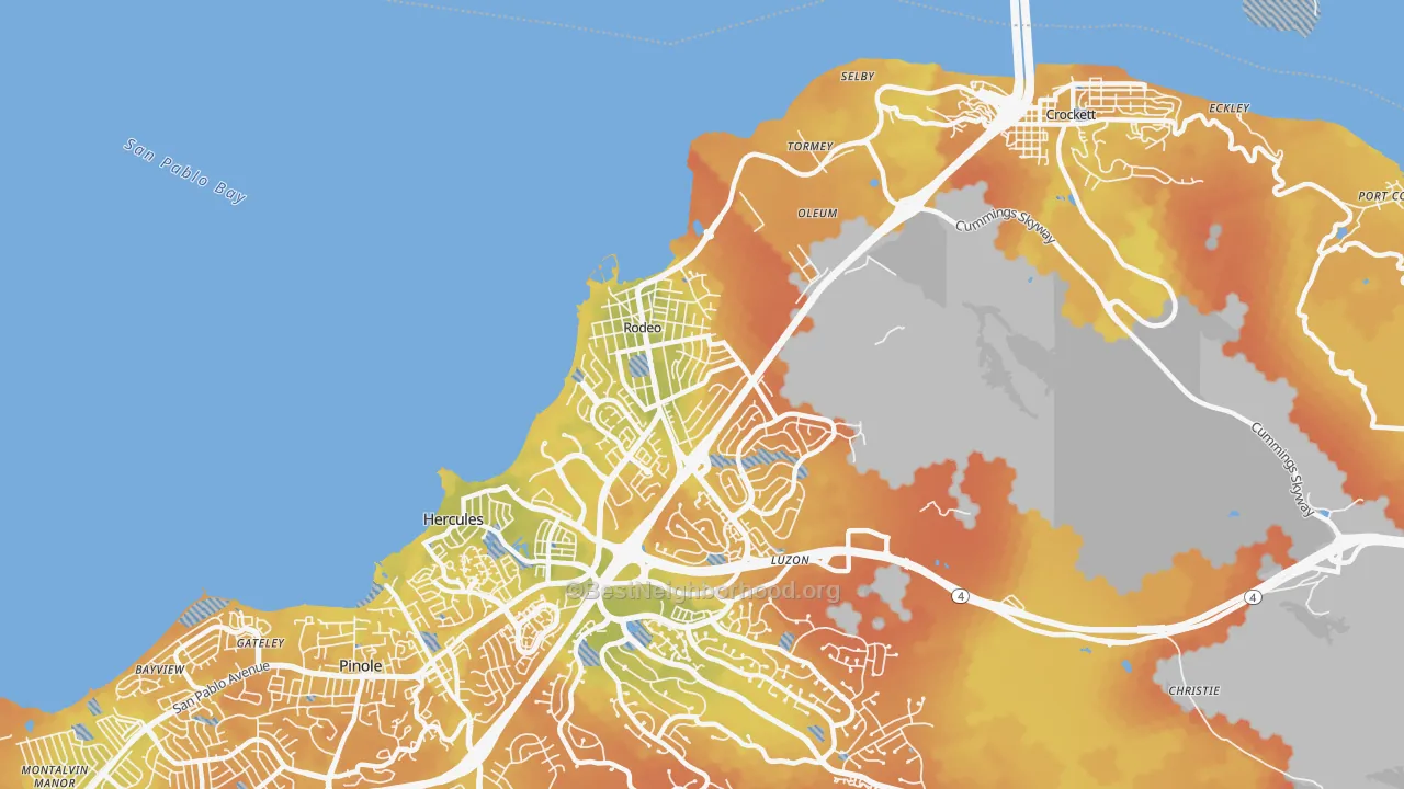 Bike Grade map of 94572, CA