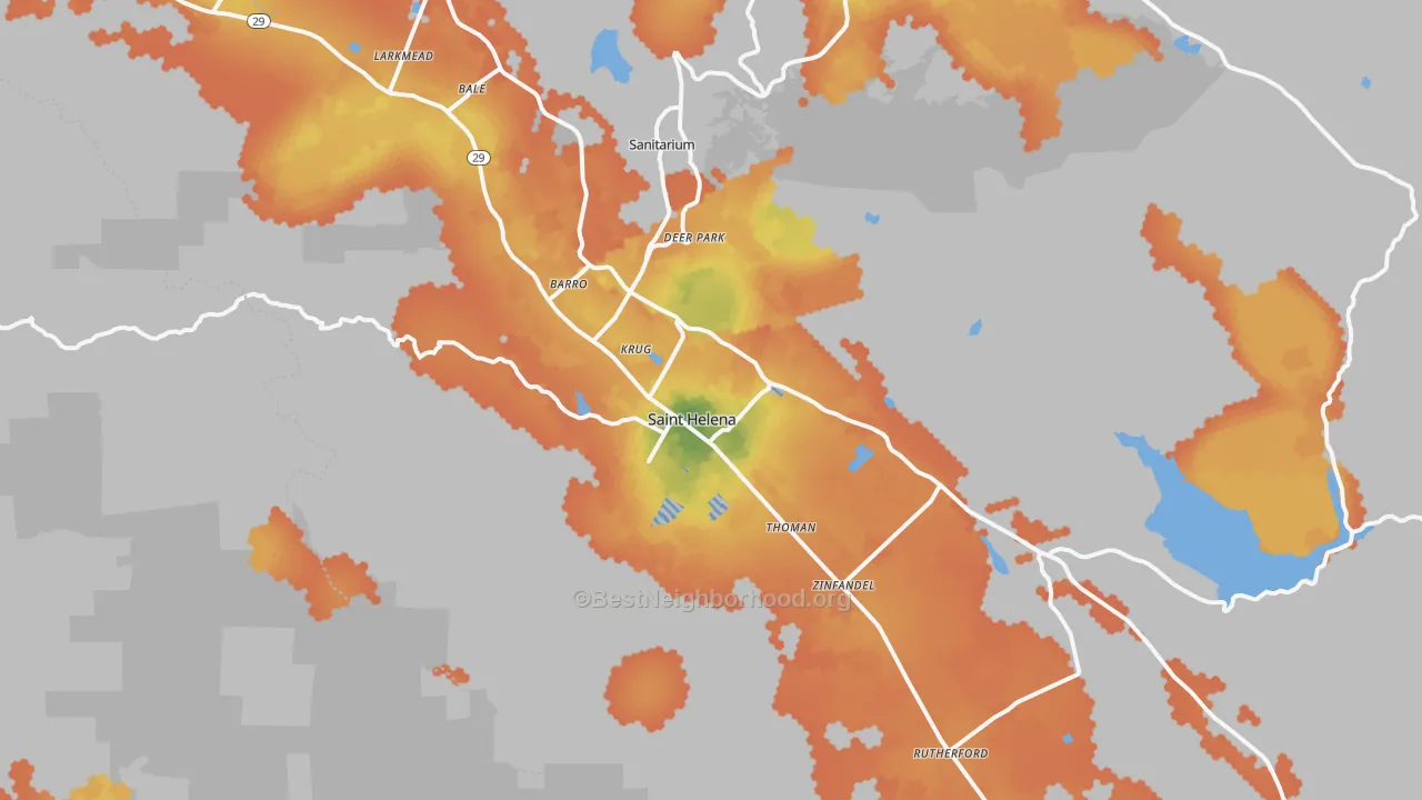 Bike Grade map of 94574, CA