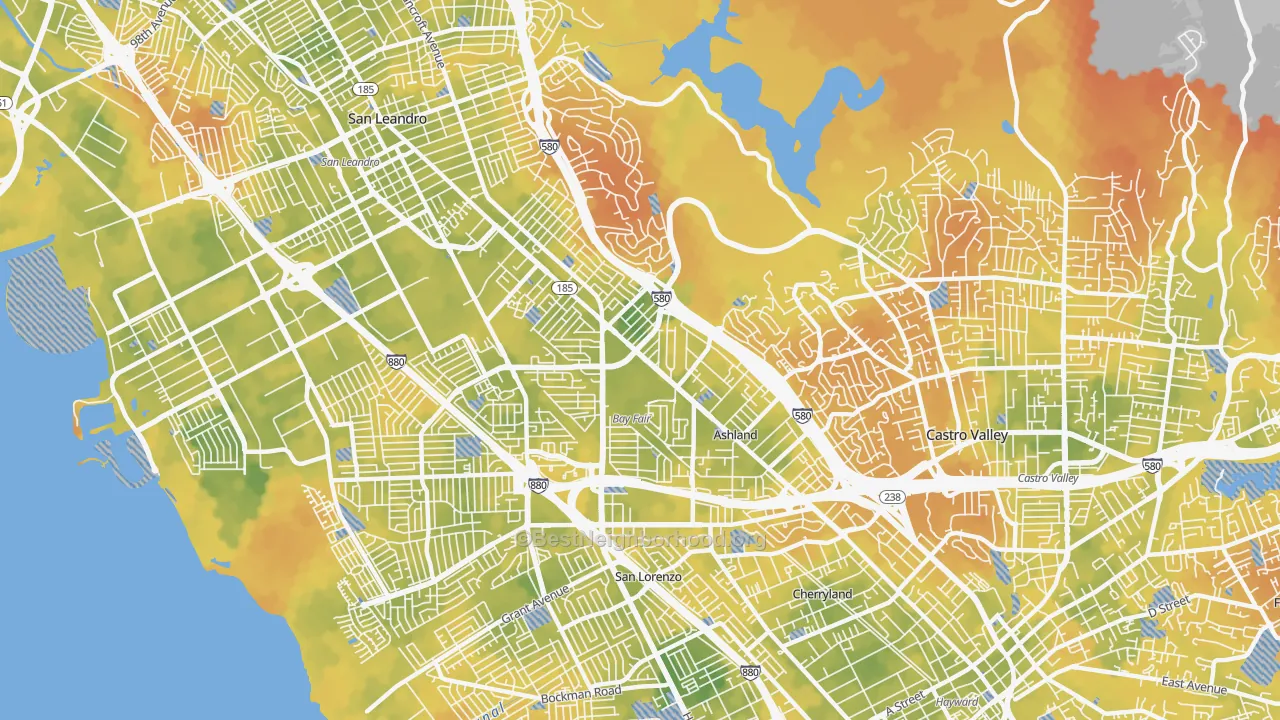 Bike Grade map of 94578, CA