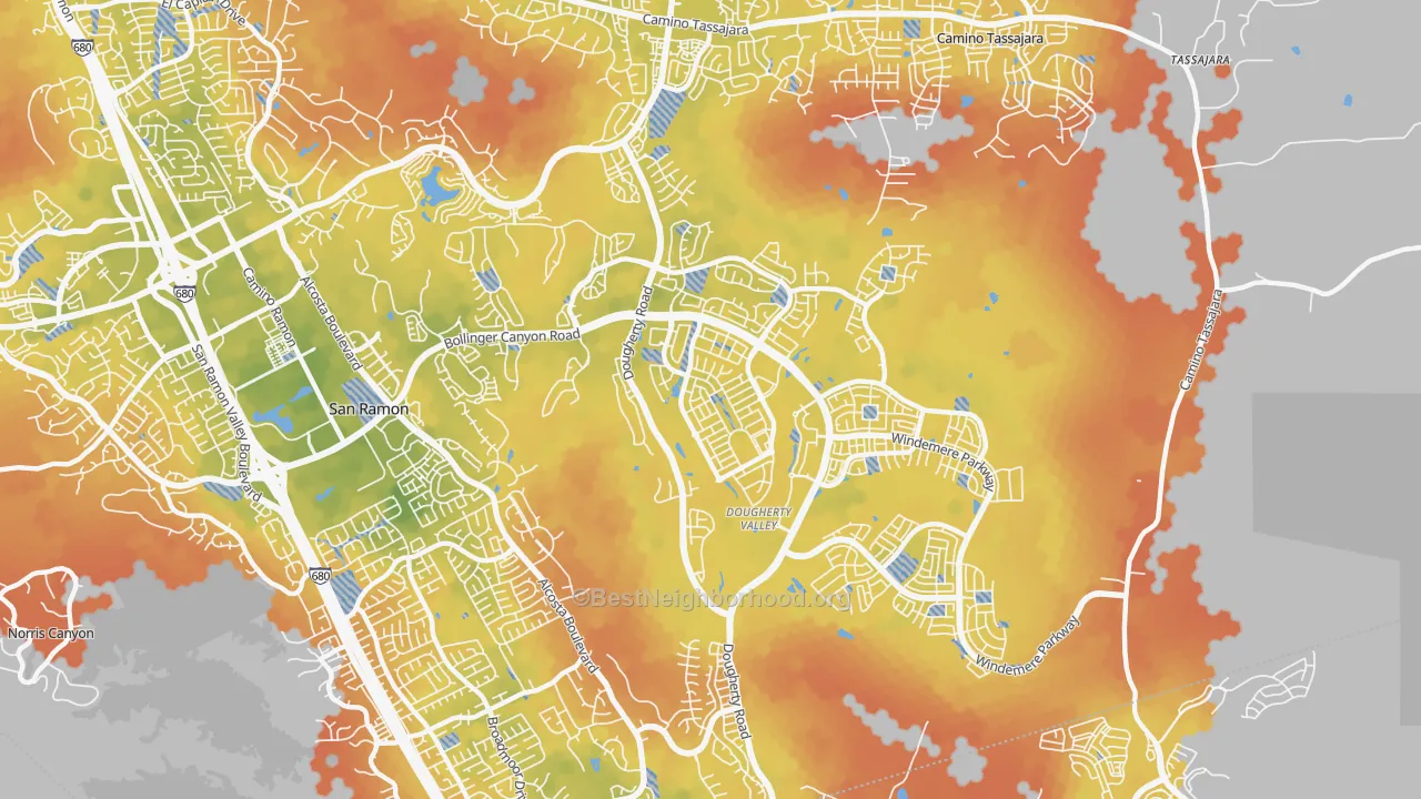 Bike Grade map of 94582, CA