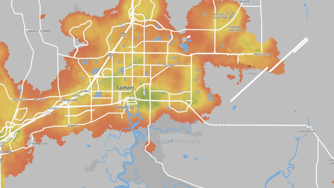 Bike Grade map of 94585, CA
