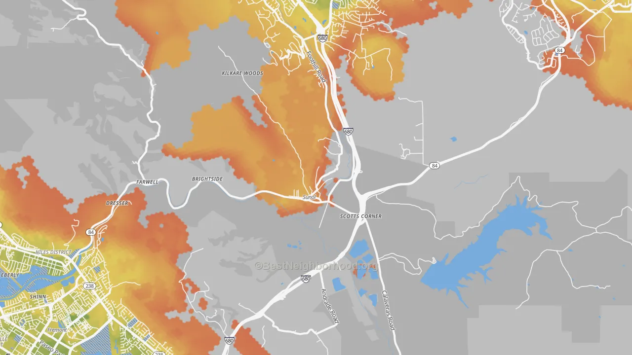 Bike Grade map of 94586, CA