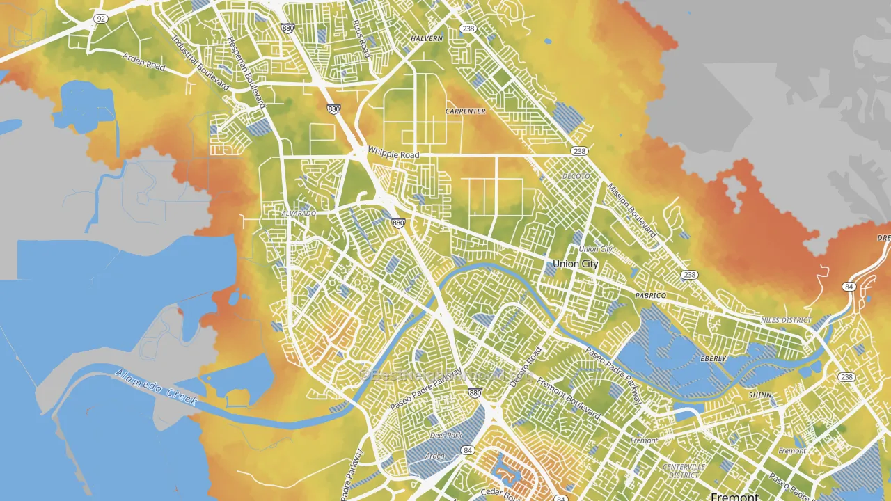 Bike Grade map of 94587, CA