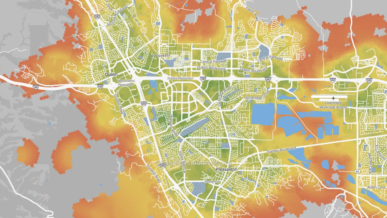 Bike Grade map of 94588, CA