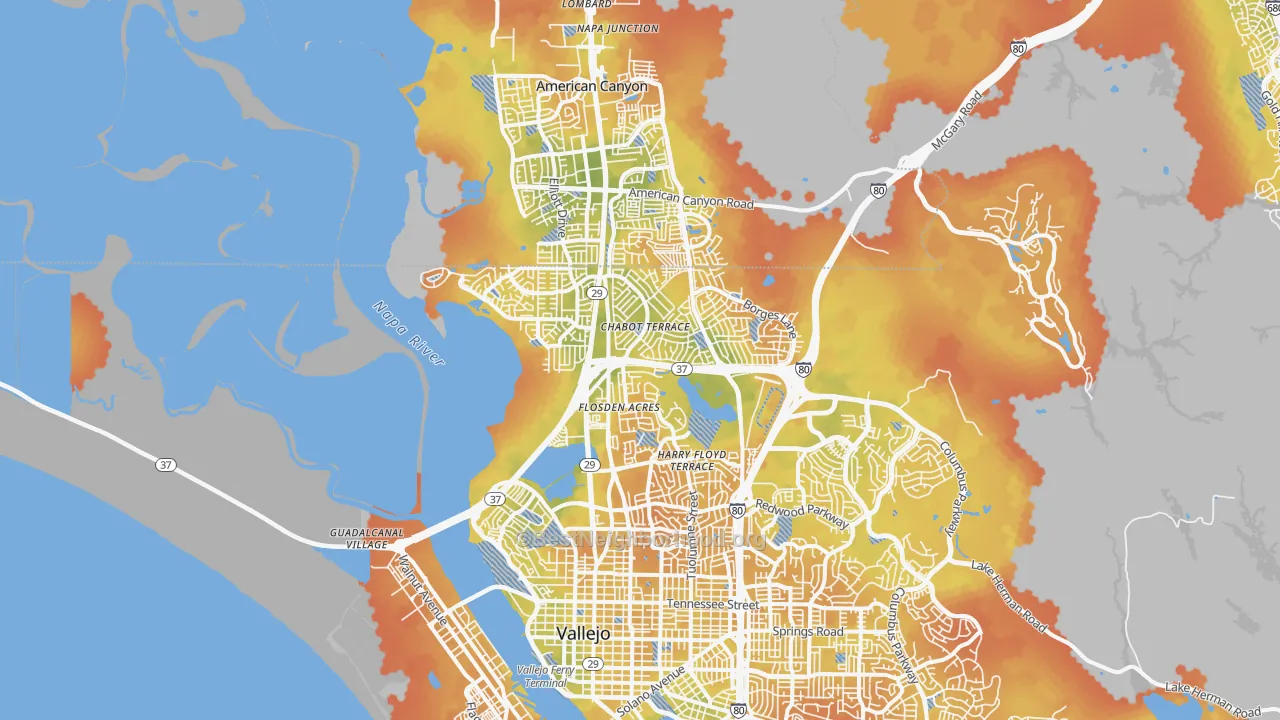 Bike Grade map of 94589, CA