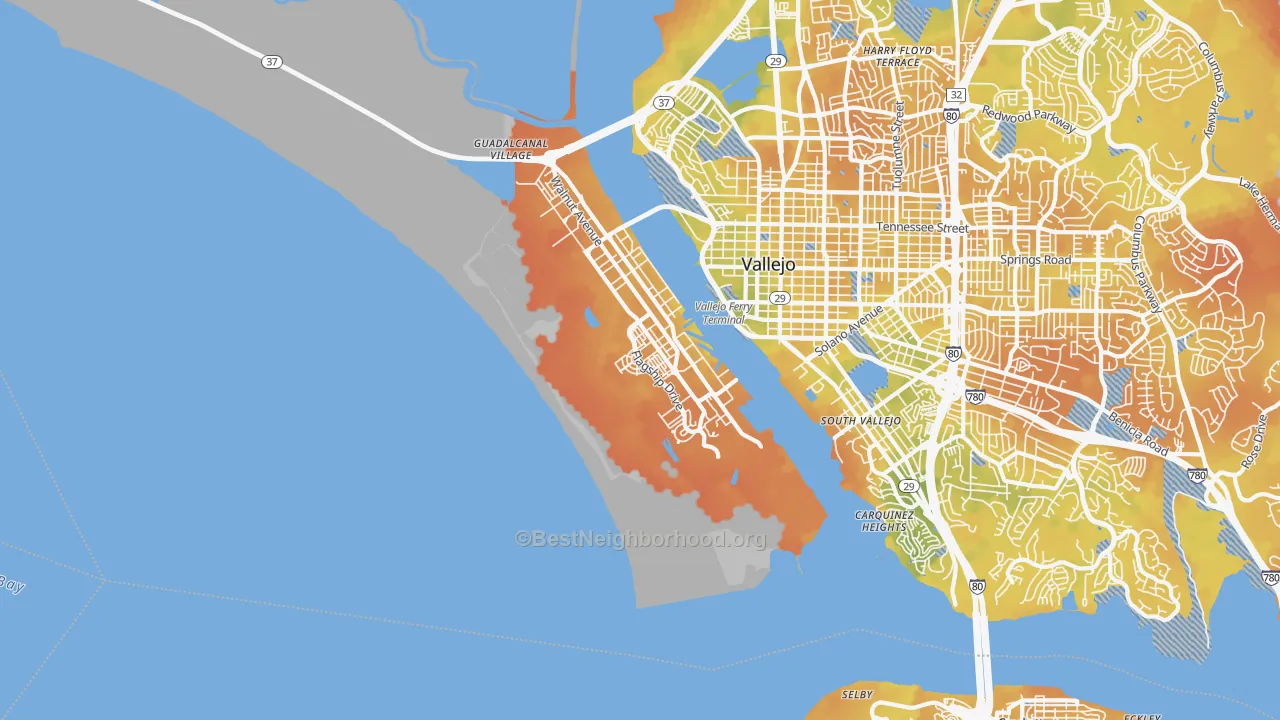 Bike Grade map of 94592, CA