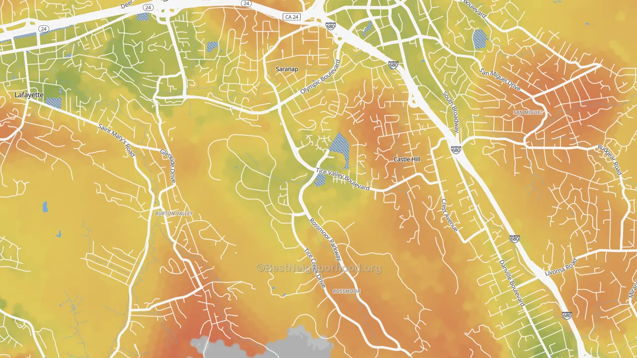 Bike Grade map of 94595, CA