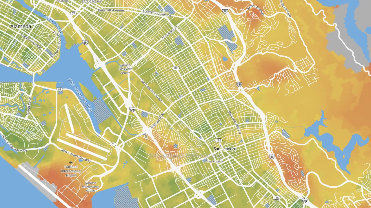 Bike Grade map of 94603, CA