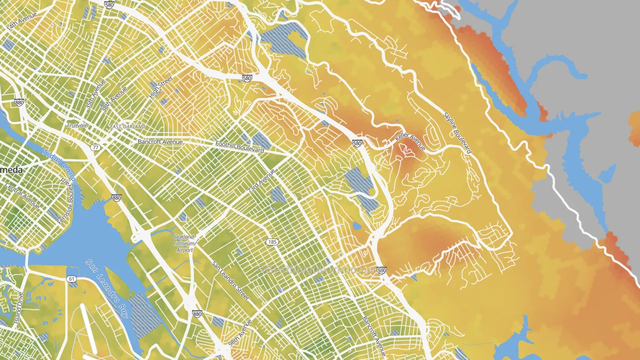 Bike Grade map of 94605, CA