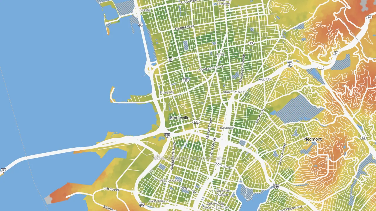 Bike Grade map of 94608, CA