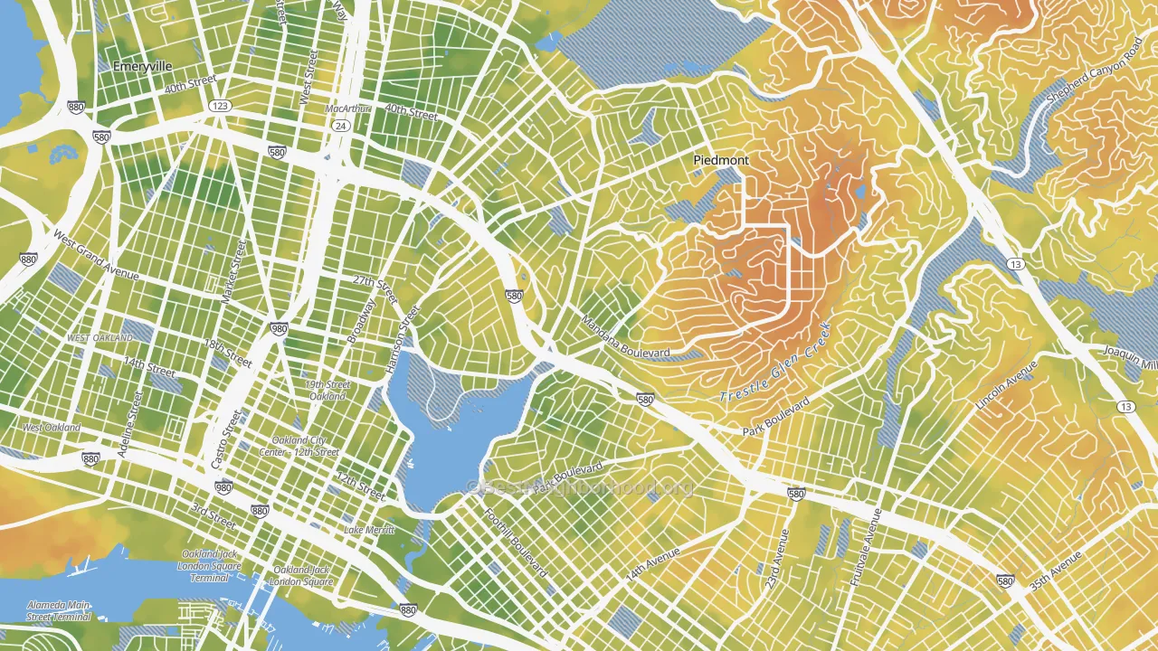 Bike Grade map of 94610, CA