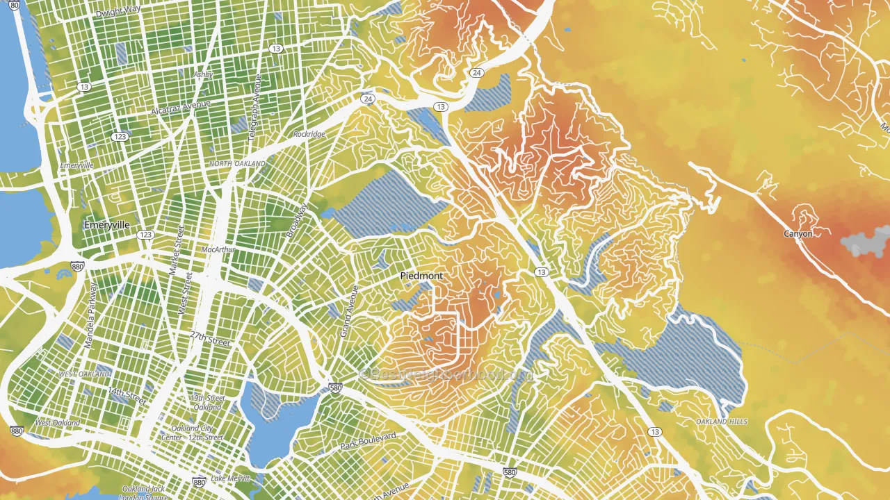Bike Grade map of 94611, CA