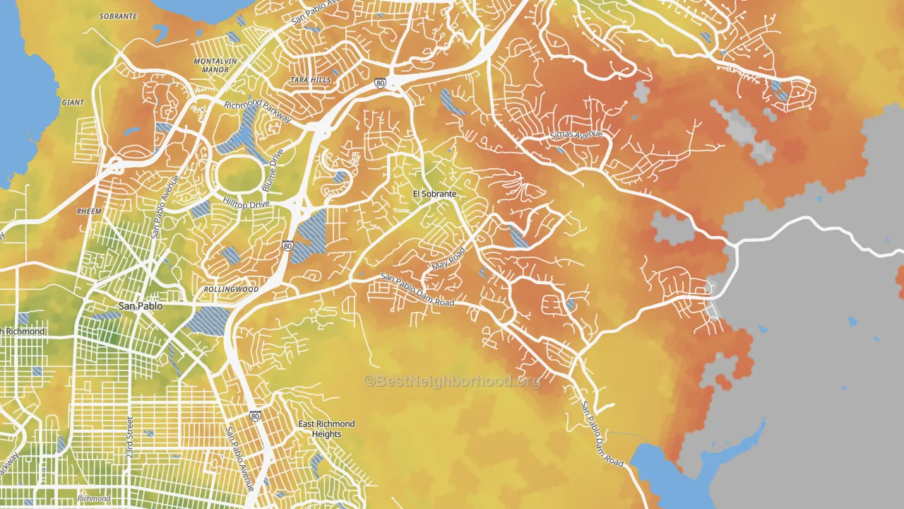 Bike Grade map of 94803, CA