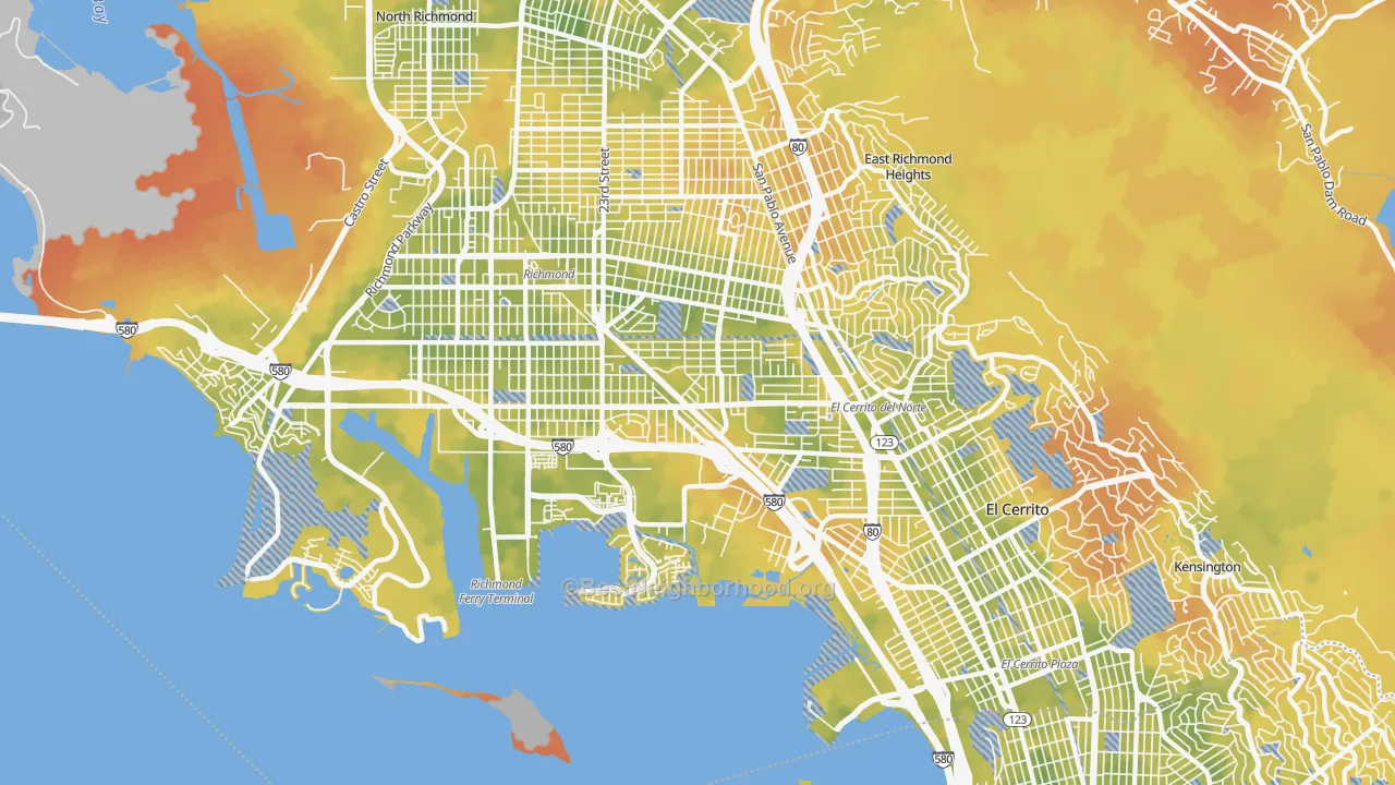 Bike Grade map of 94804, CA