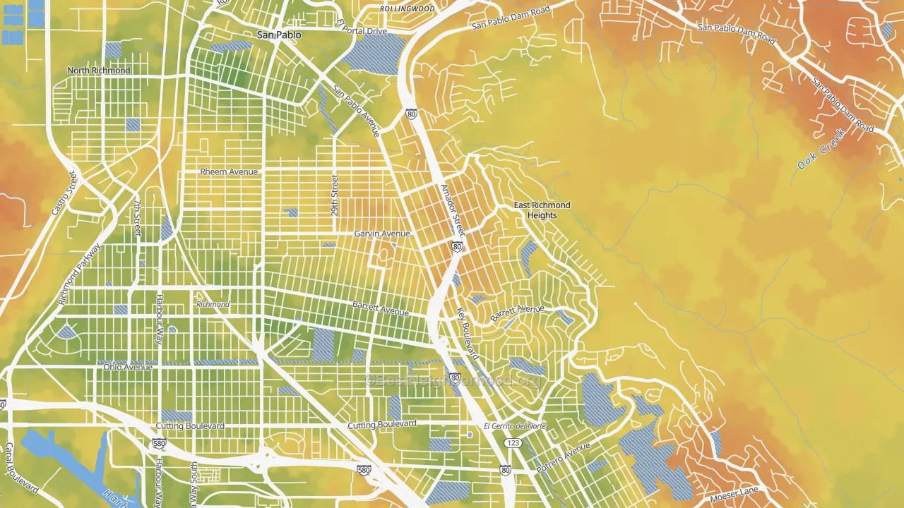 Bike Grade map of 94805, CA