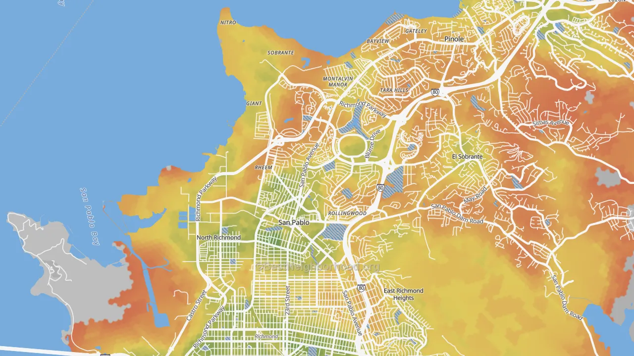 Bike Grade map of 94806, CA