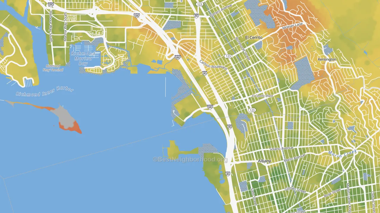 Bike Grade map of 94850, CA