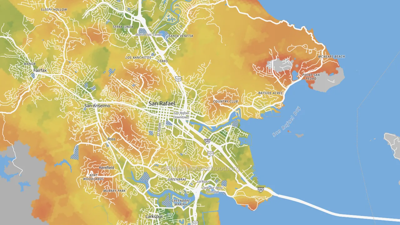 Bike Grade map of 94901, CA