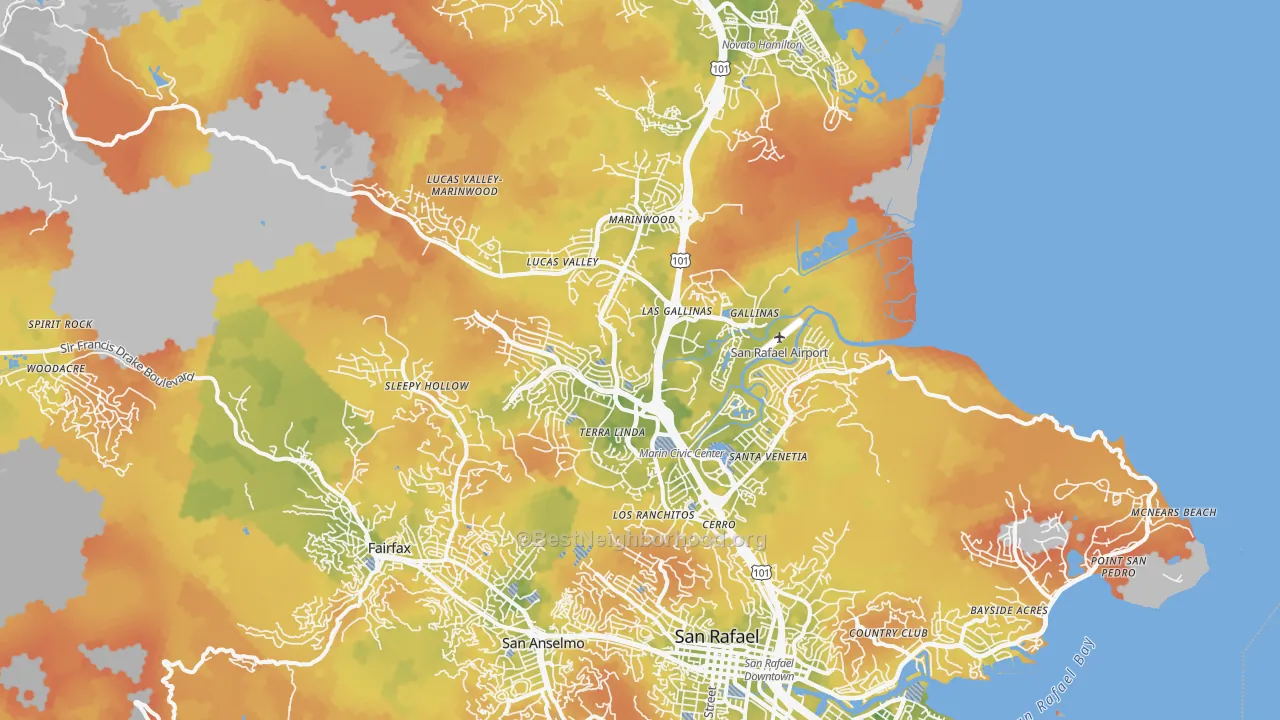 Bike Grade map of 94903, CA