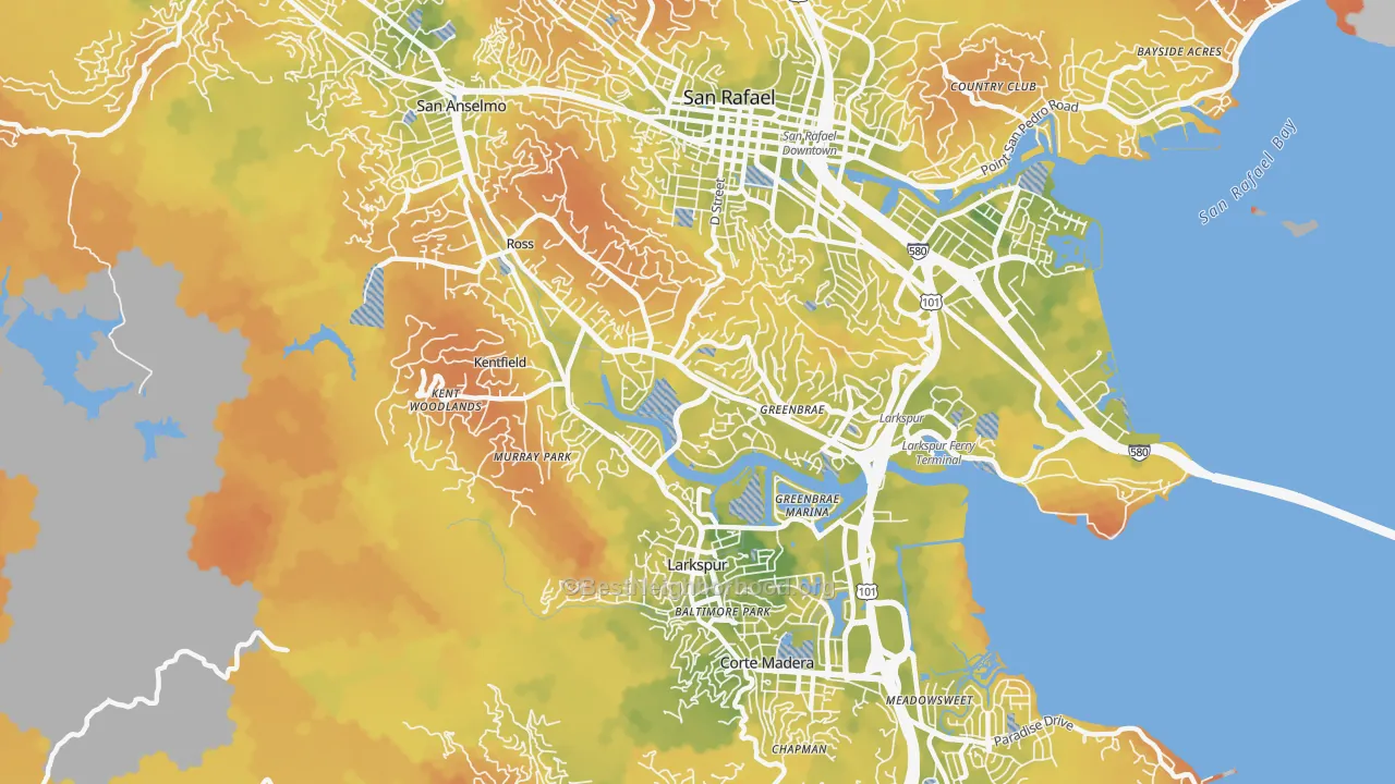 Bike Grade map of 94904, CA
