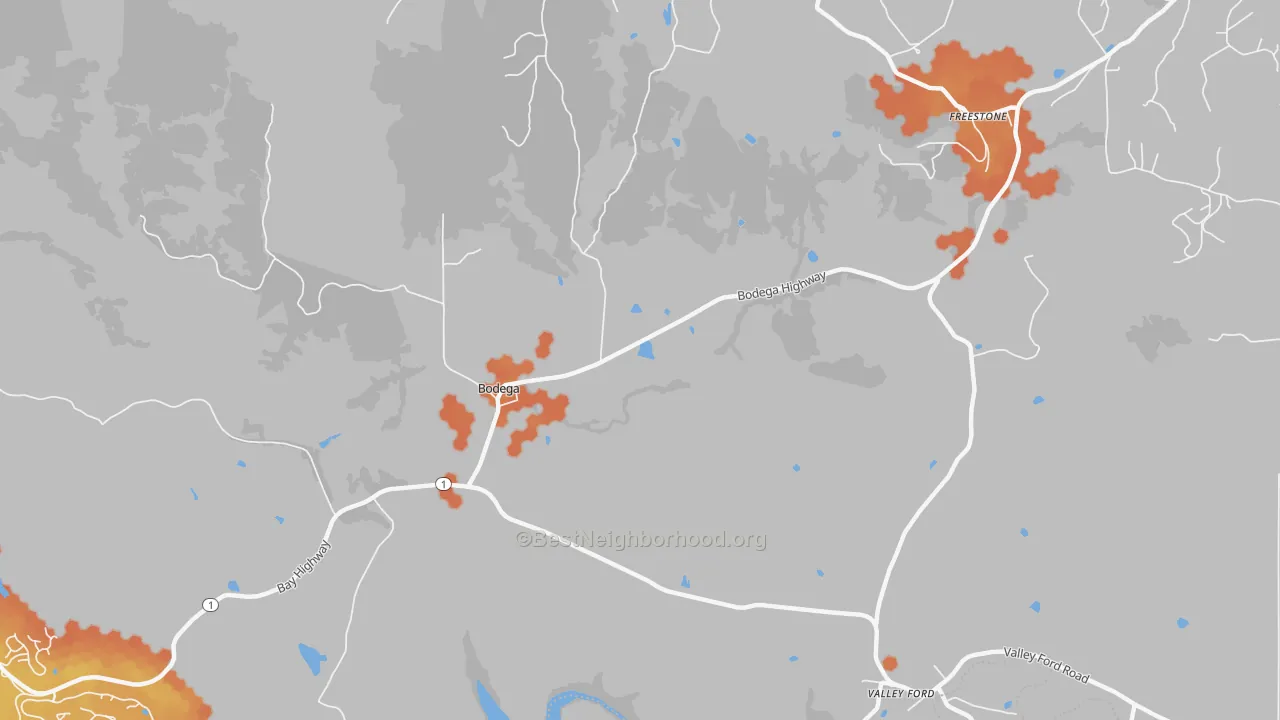 Bike Grade map of 94922, CA