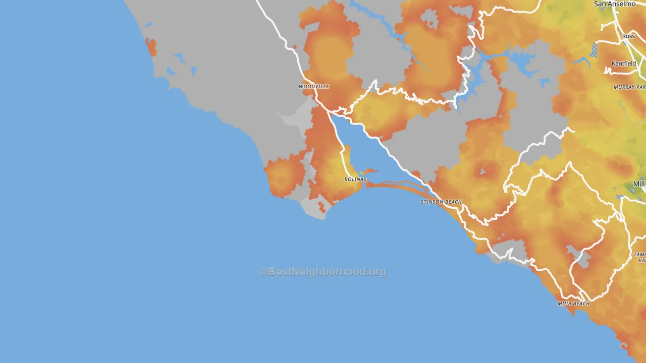 Bike Grade map of 94924, CA